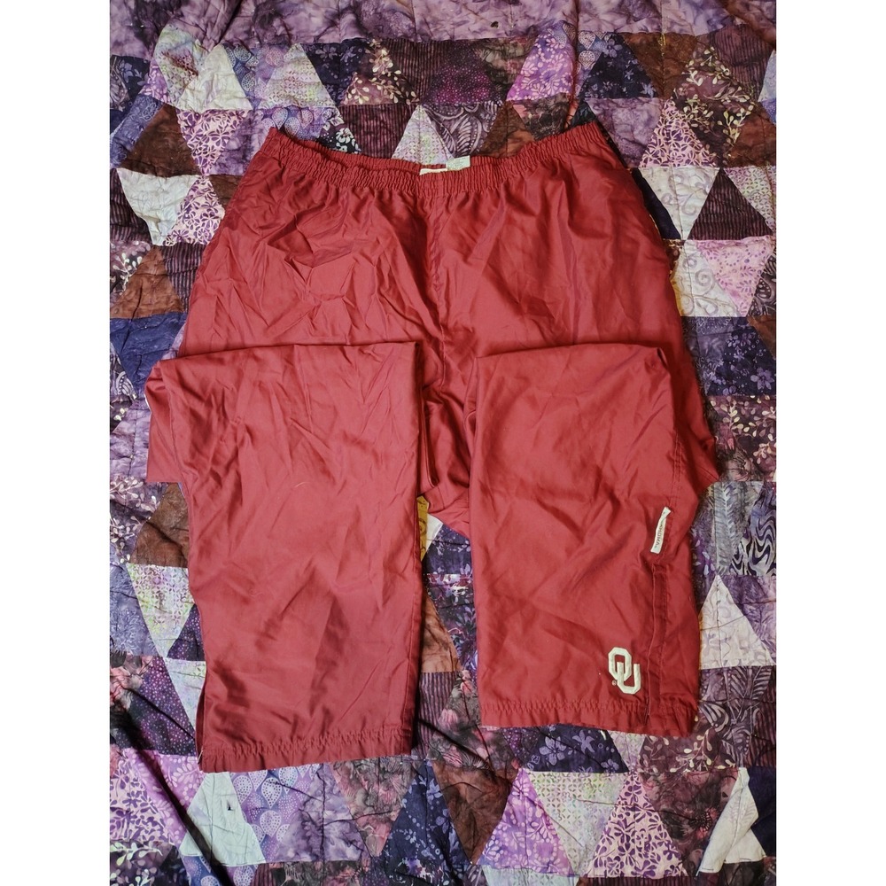 Vintage Y2K Oklahoma University Track Pants Mens XXL Red Windbreaker OU Baggy